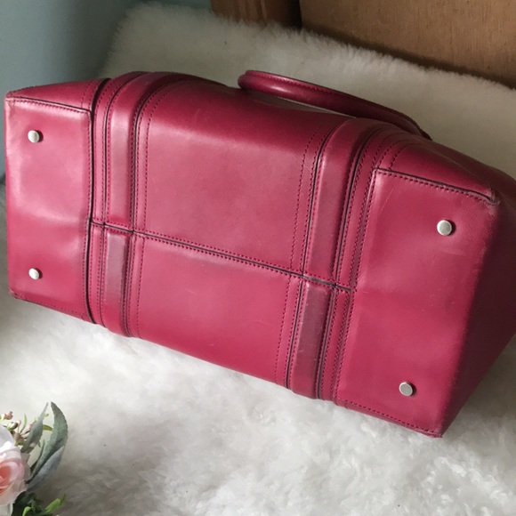 Ann Taylor magenta leather large satchel - Picture 8 of 17